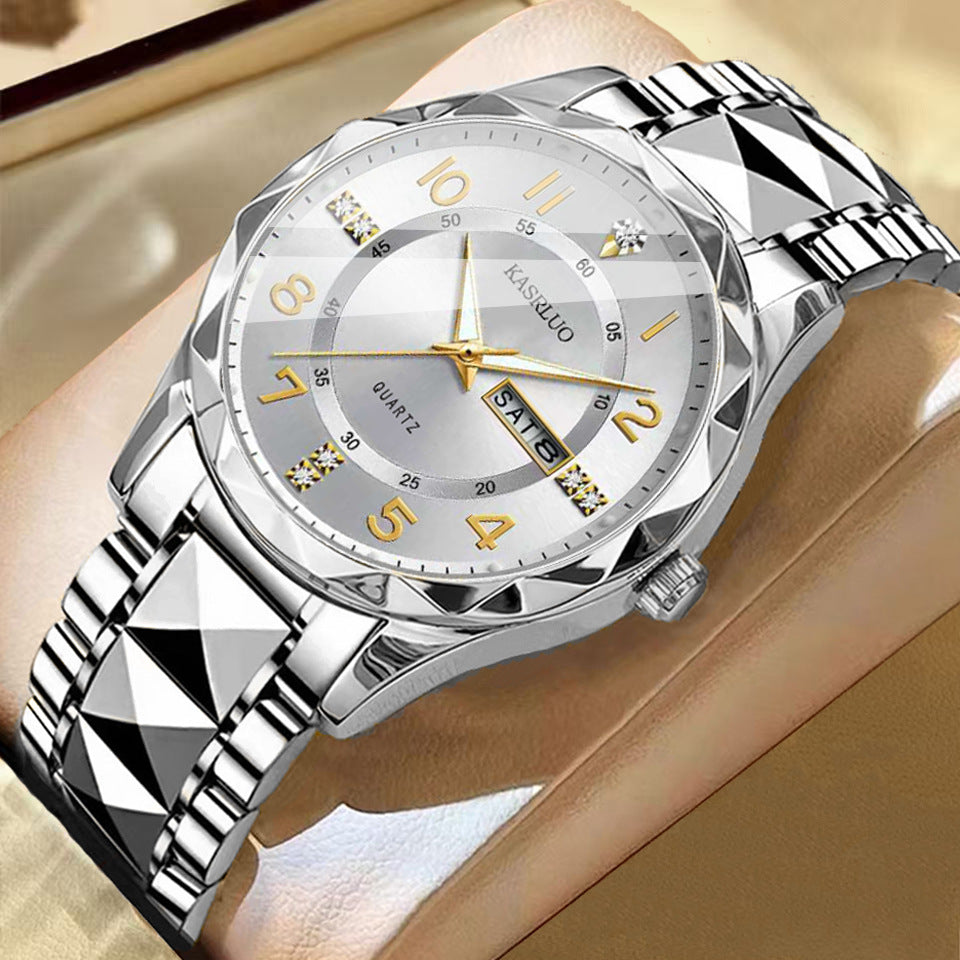 Men's Dual Calendar Fashion Waterproof Luminous Quartz Watch