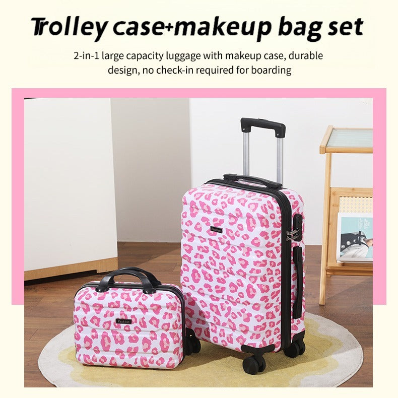 2-piece Luggage Set, 20 Inches, With Makeup Bag, 20 Inch Hard Shell Expandable Lightweight Luggage, 360 Degree Rotating Wheels, Large Capacity Lightweight Travel Luggage. Side Hook, Independent Lock,
