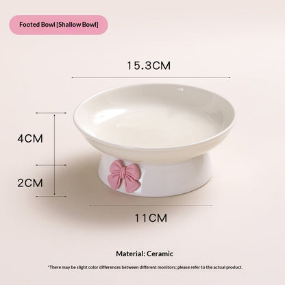 Pet Ceramic Elevated Water Bowl With Raised Stand To Protect Your Pets Neck And Prevent Tipping