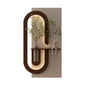Adjustable LED Sandstone Wall Decor With Simulated Plants 3D Art Sculpture, Glass Vase & Rabbit Statue, Remote Control - Light Coffee