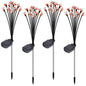 4Pack Solar Powered Stake Bee Light 2 Lighting Mode Lifelike Firefly Decorative Stake Lamp IP65 Waterproof Outdoor Landscape Garden Light Warm Yellow
