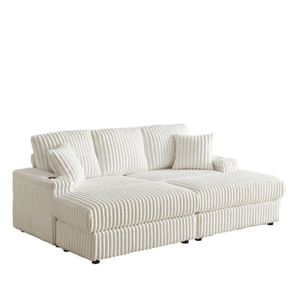 3 Seater Sofa With 2 Ottomans For Living Room