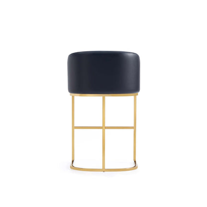 Mid-Century Modern Stool With Steel Base