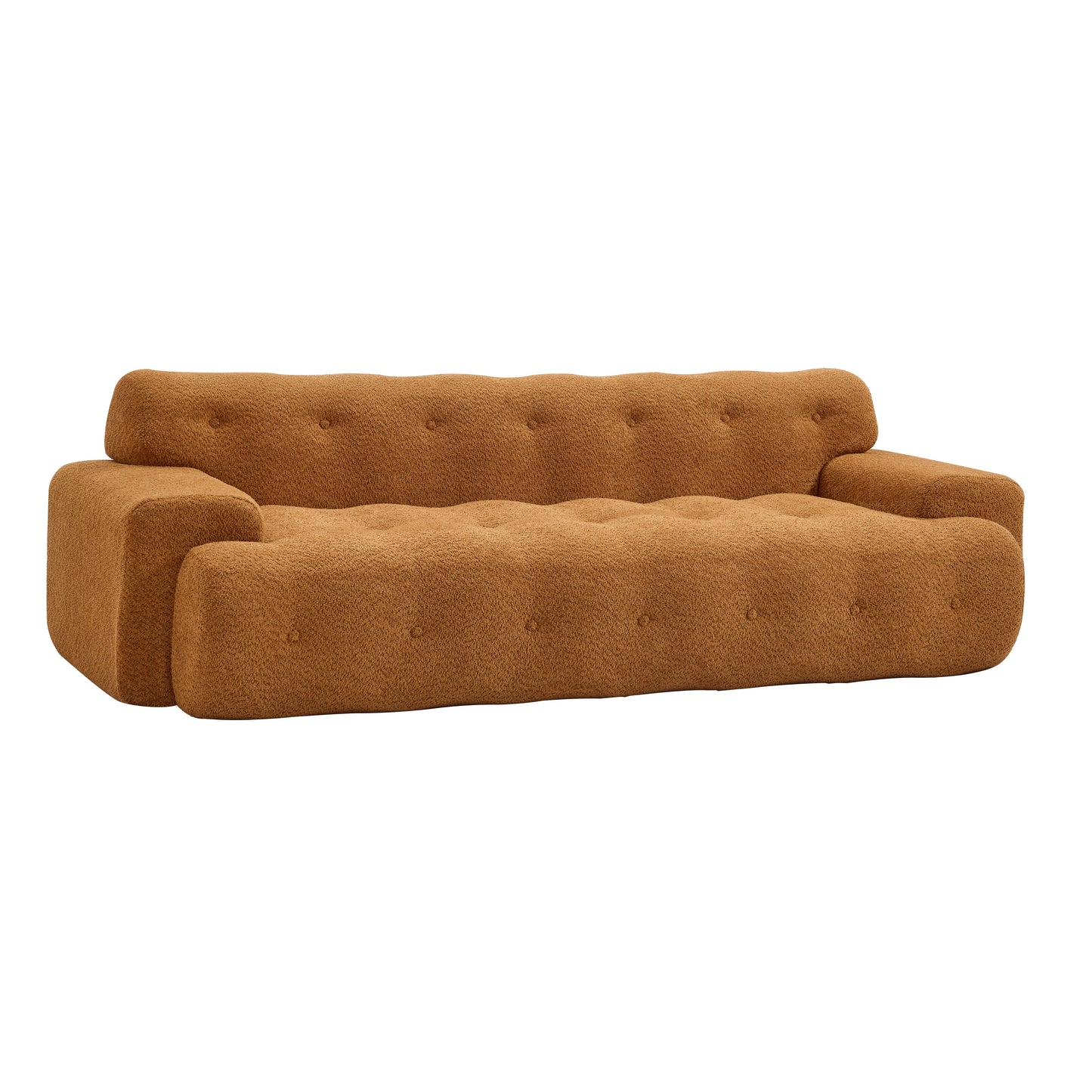 88 in. Cloud 3 Seater Boucle Sofa with Button Tufted Comfy Upholstered Couch, Nomad