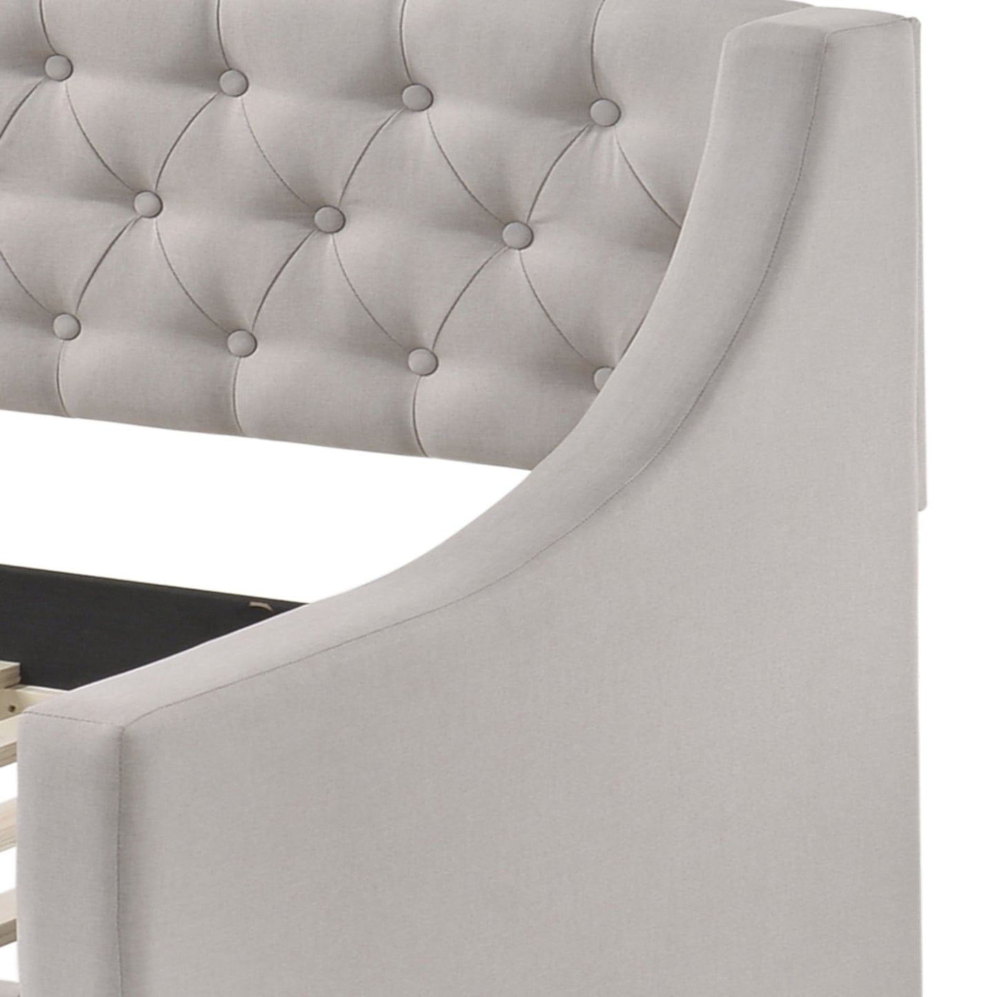 Lianna Fog Fabric Daybed with Trundle (Twin)