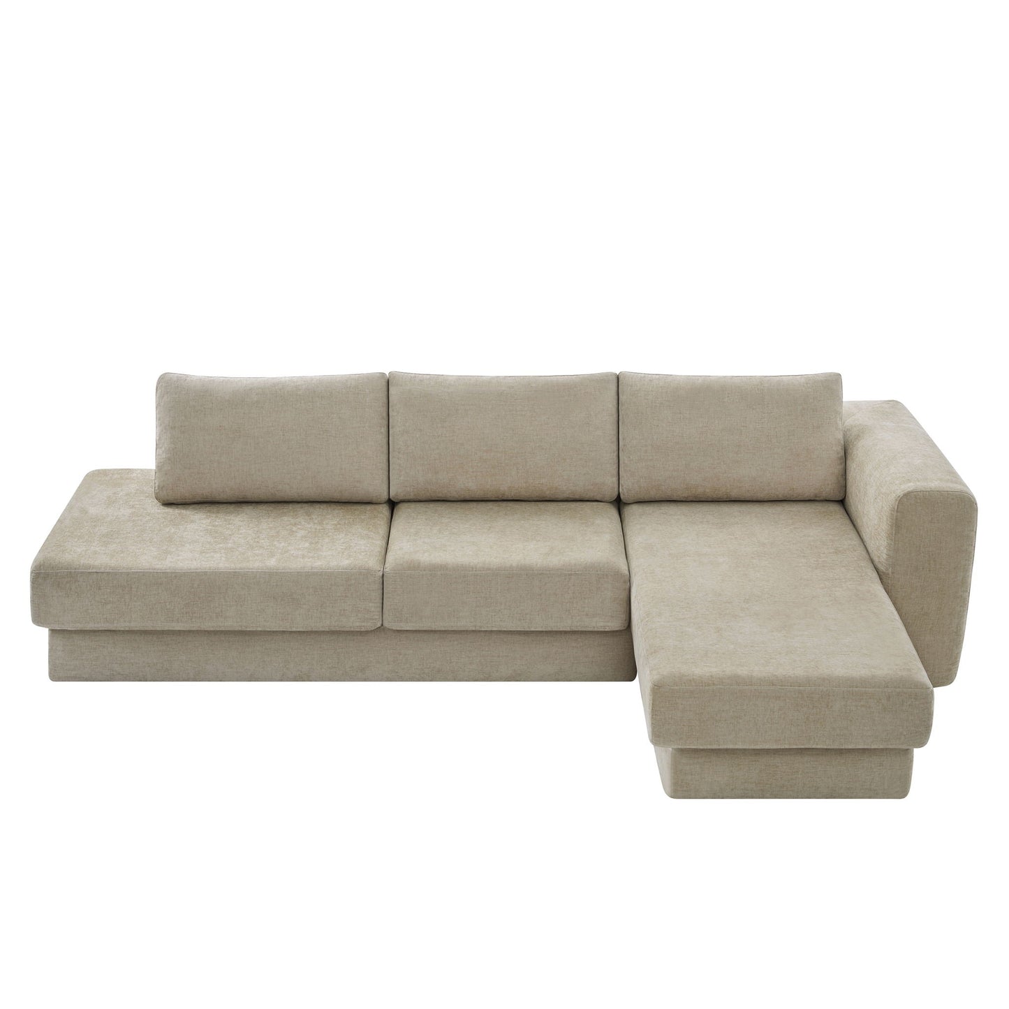 L-Shaped Modular Sofa With Double Layer Cushion