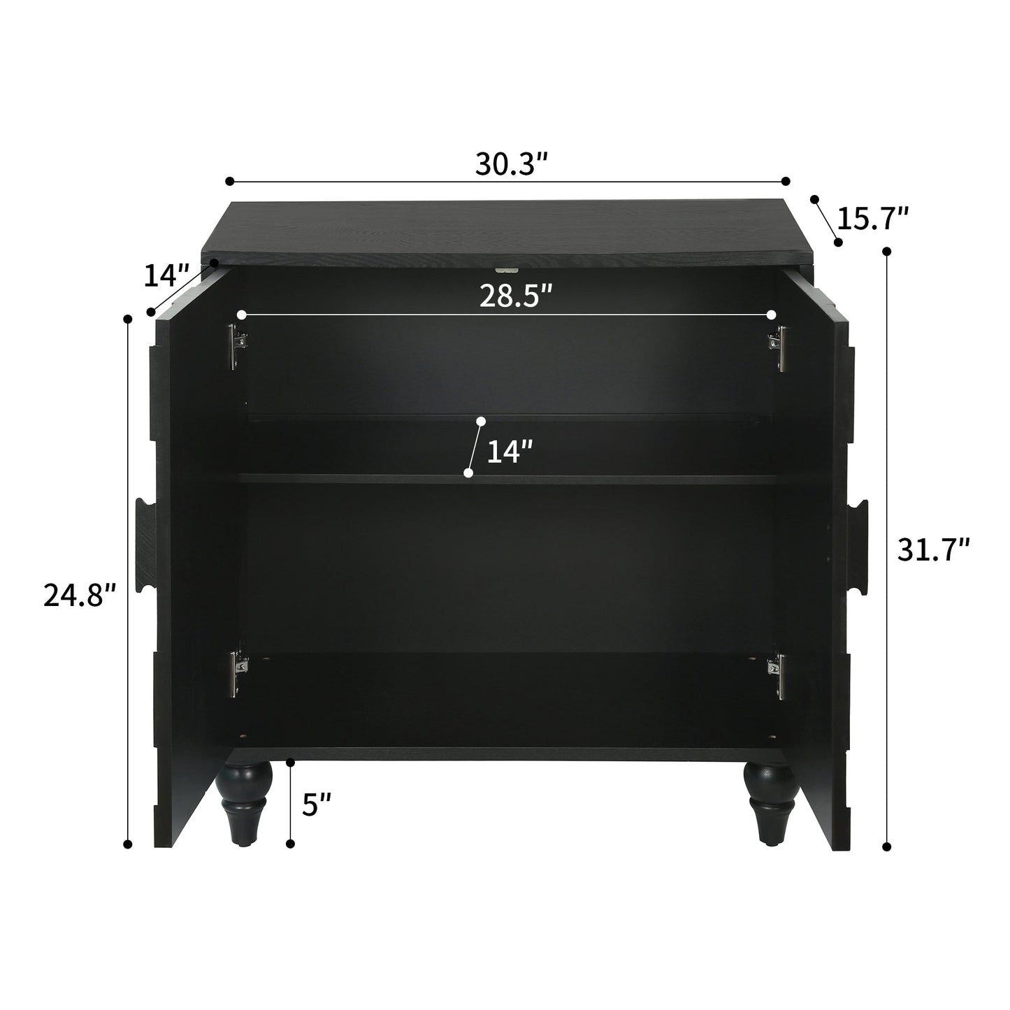 30.31" Modern Accent Cabinet with Honeycomb Pattern