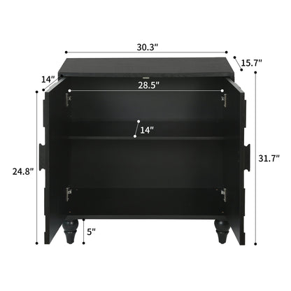 30.31" Modern Accent Cabinet with Honeycomb Pattern