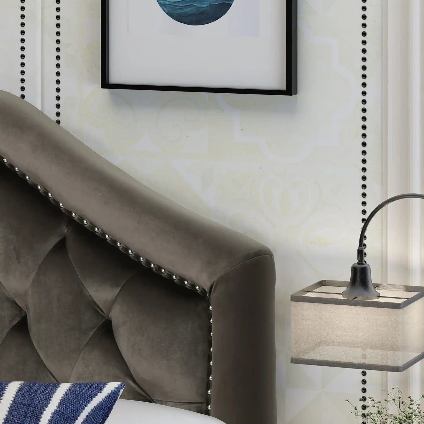 Kaarina Contemporary Tufted Fabric Headboard