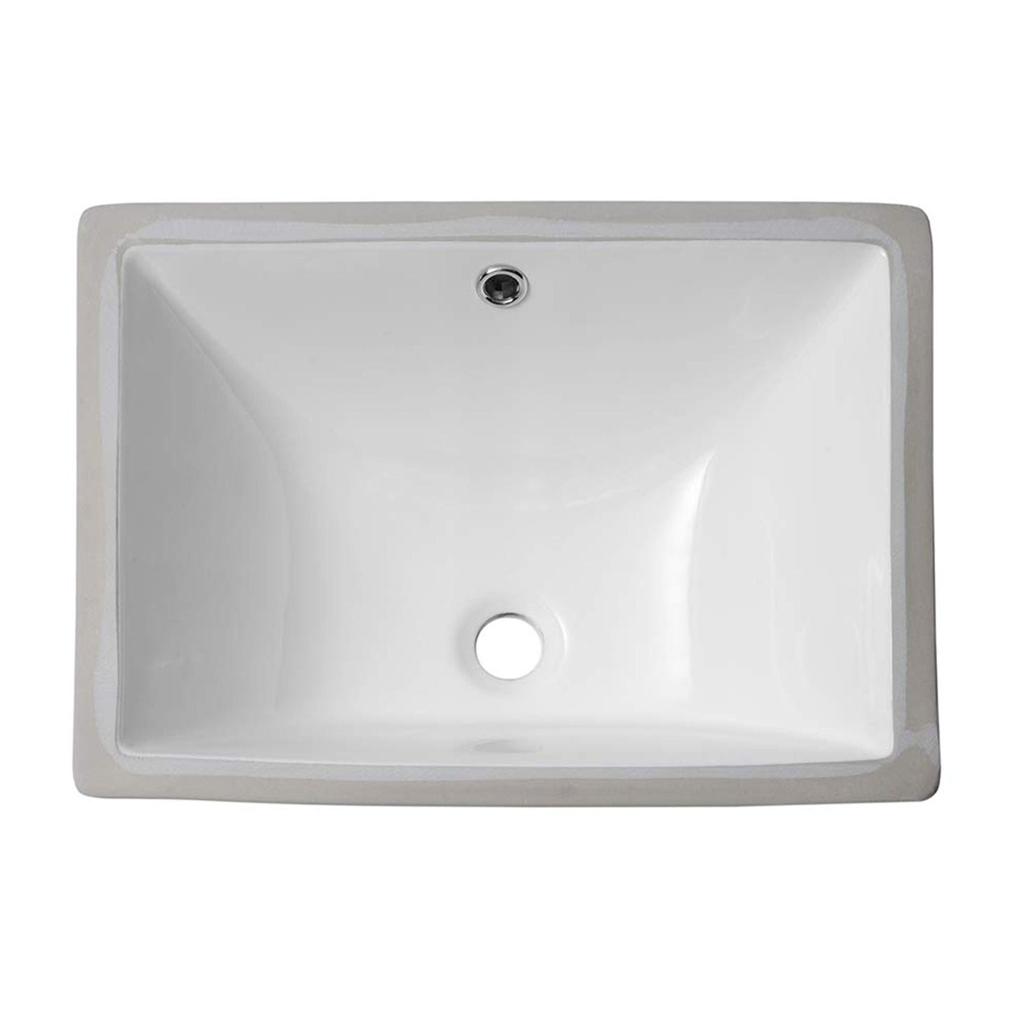 European Style Ceramic Rectangular Undermount Bathroom Sink With Overflow