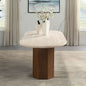Leonardo - Dining Table - Travertine Top & Dark Oak