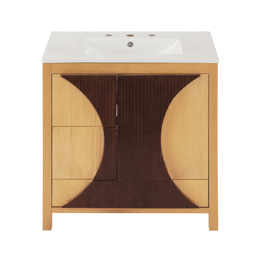30 Inch Mid-Century Modern Bathroom Vanity with Sink