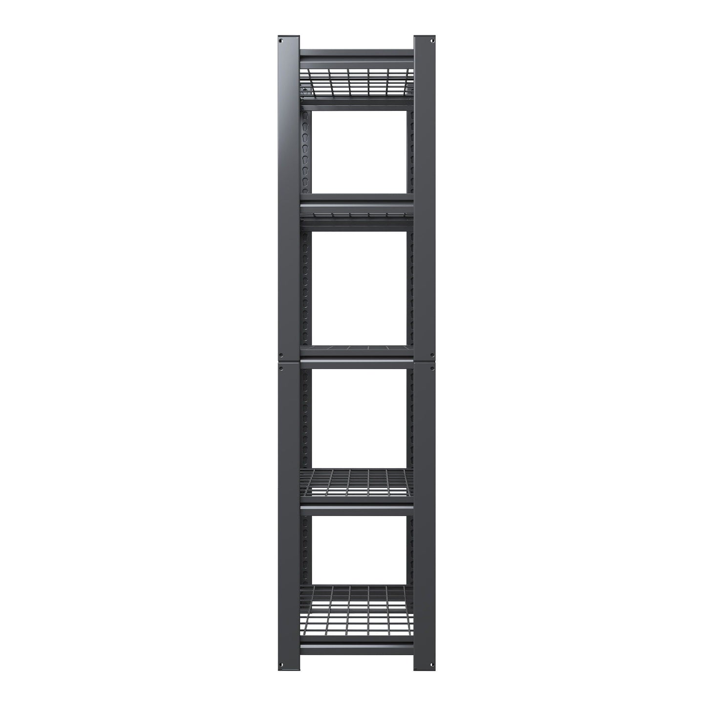 Heavy Duty 5 Tier Adjustable Metal Mesh Storage Rack With 2000 Lbs Capacity - Brushed Nickel