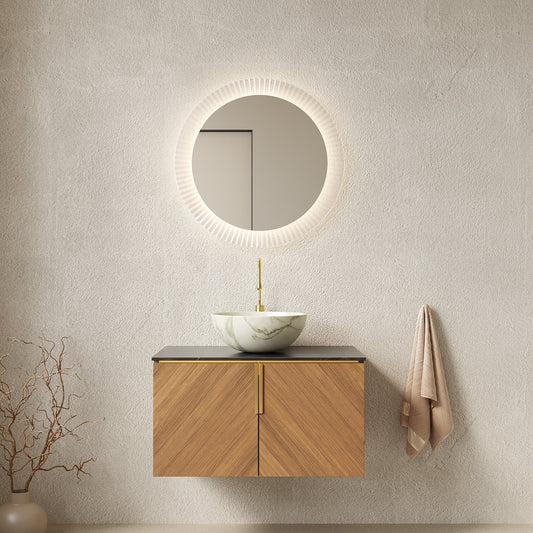 ARAI 30" Bathroom Vanity & Sink, Floating Plywood Storage Cabinet