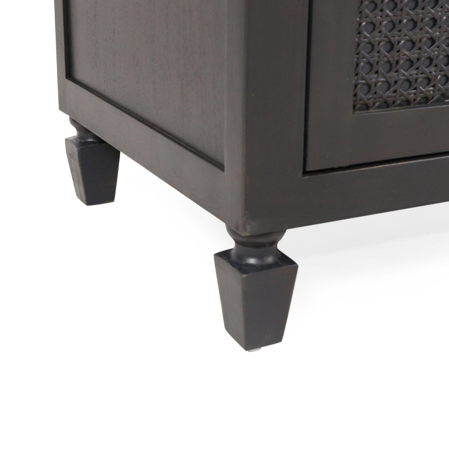 Newell Cane 3 Drawer Dresser - Dark Gray