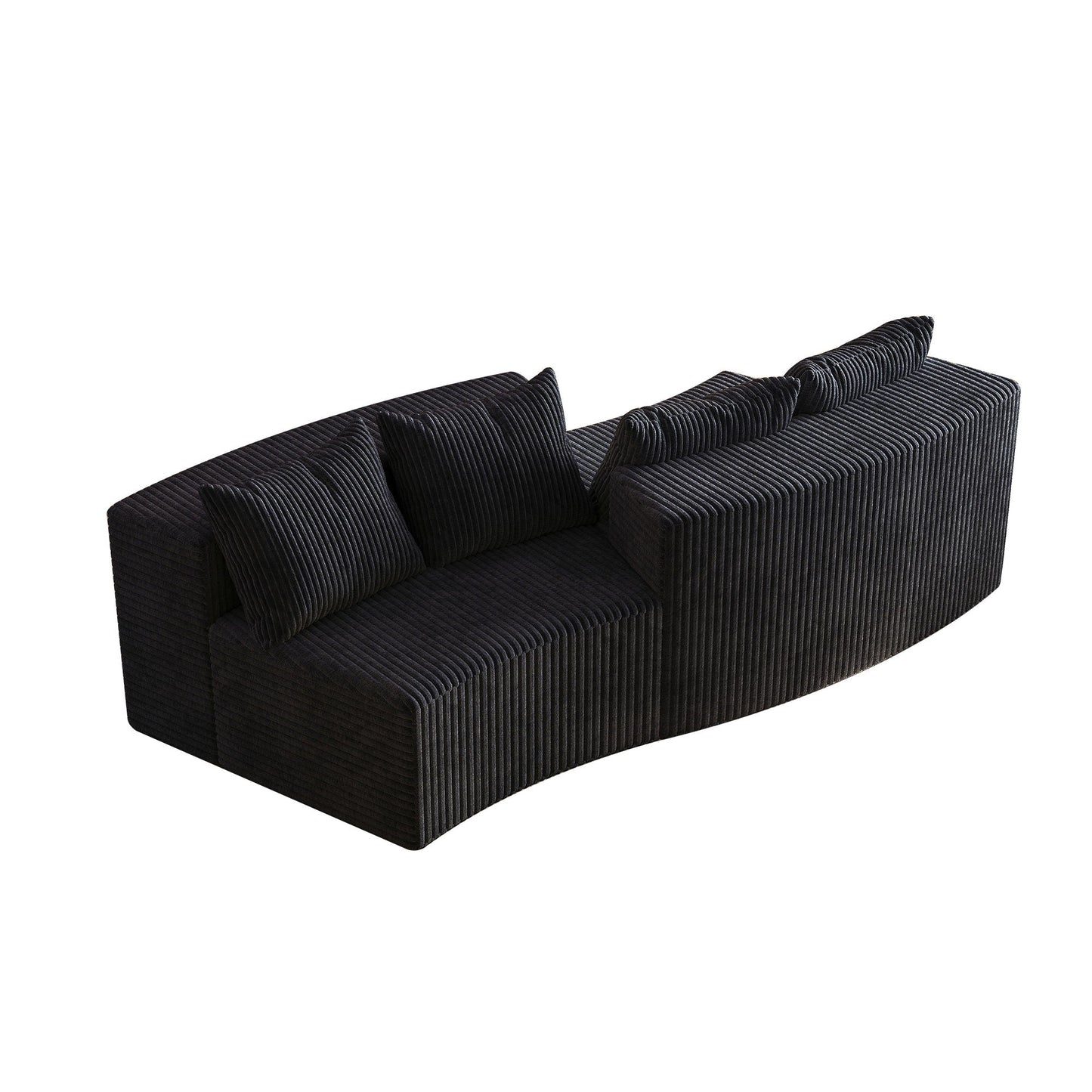 Curved Sectional Sofa With 4 Pillows, Modular Semi Circular Design