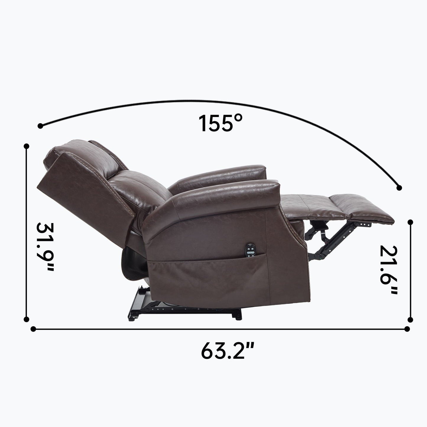 Manual Recliner Chair  With Heavy Duty Motion Mechanism, 8 Vibrating Nodes And 3 Massage Modes For Living Room