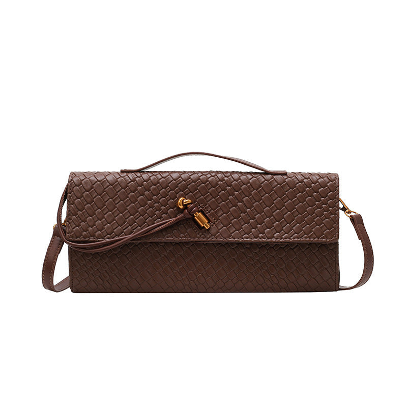 Womens Woven Soft Leather Shoulder Crossbody Bag