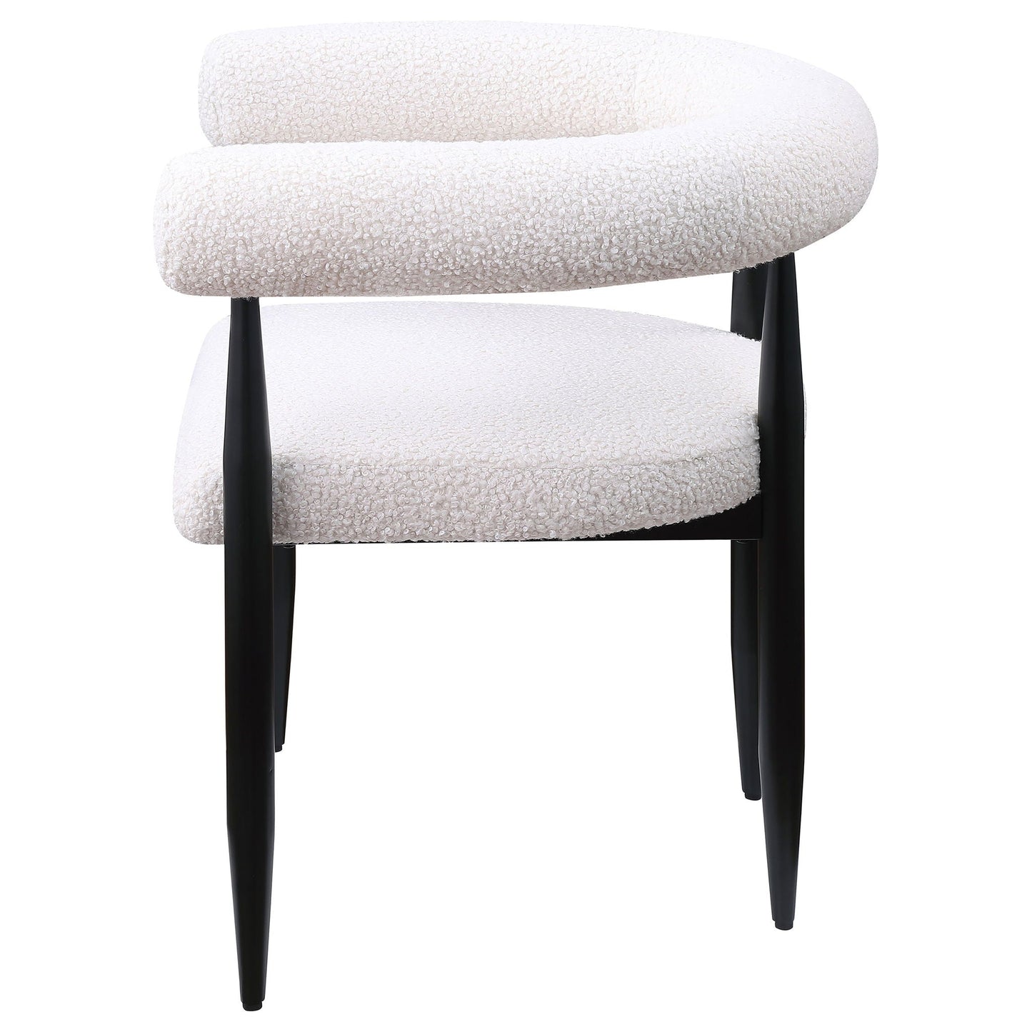 Notting - Upholstered Dining Arm Chair (Set of 2) In And Open C Shaped Backrest - Cream