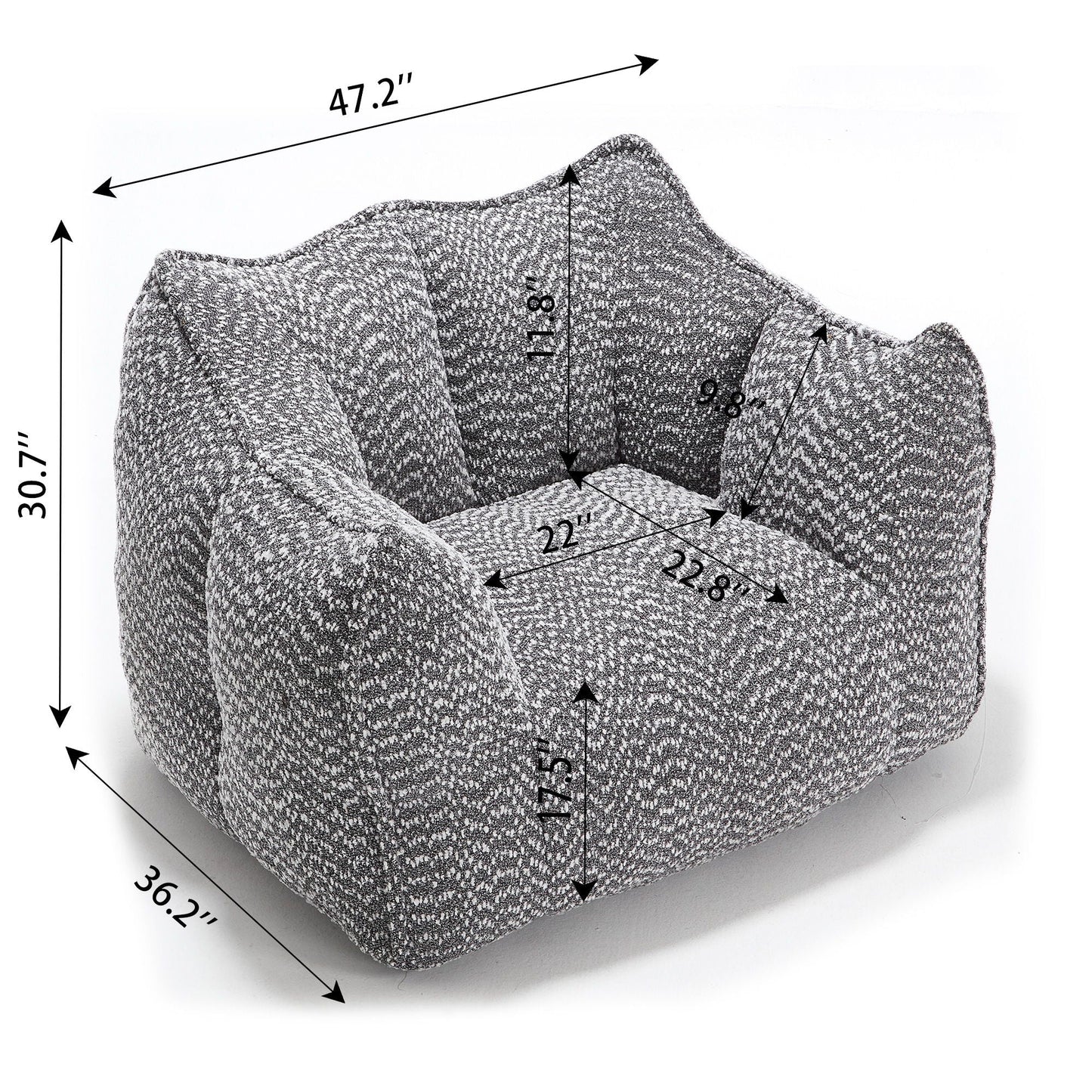 Comfortable Chenille Sofa Chairs With Highly Resilient Foam