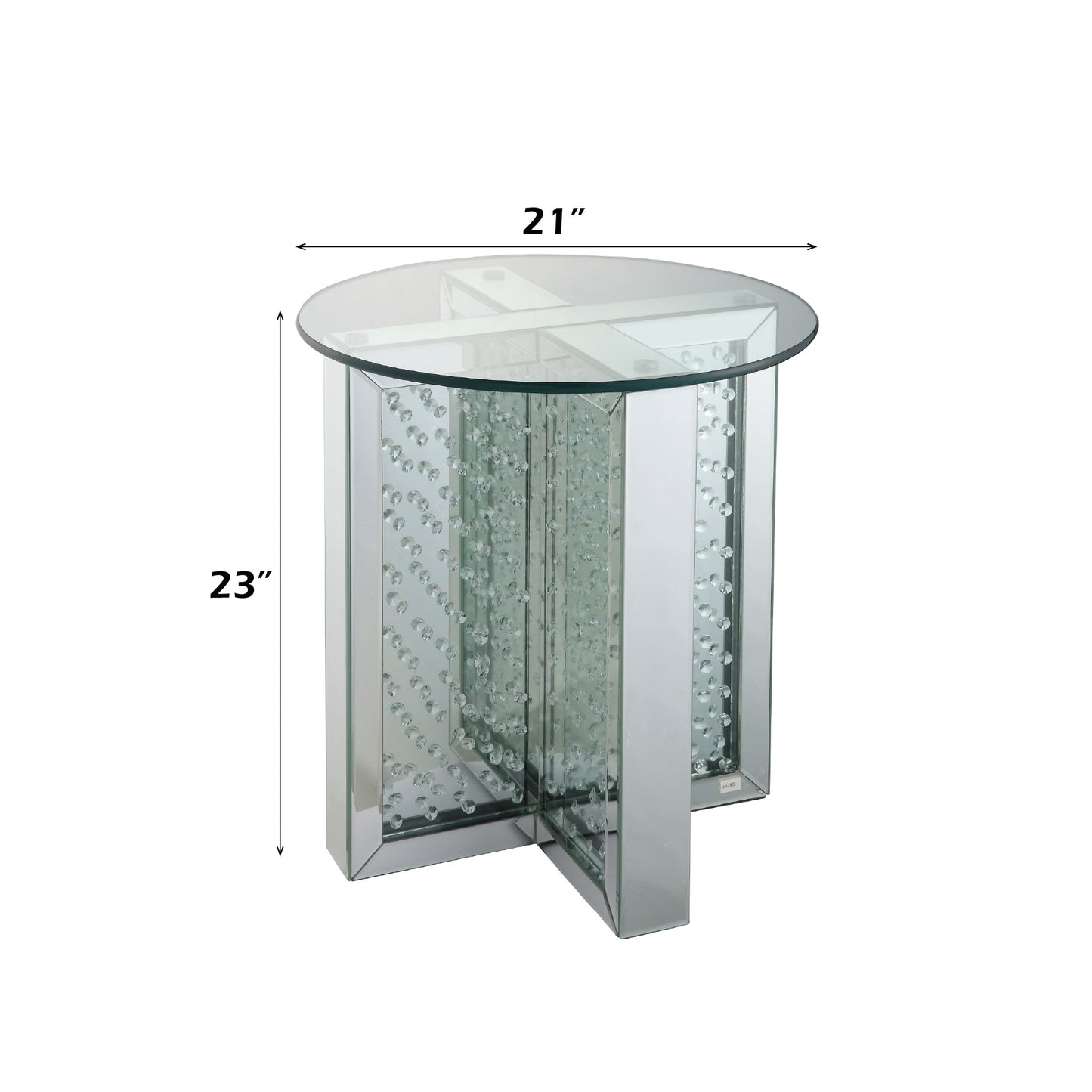 Nysa Mirrored & Faux Crystals End Table (Assembled)