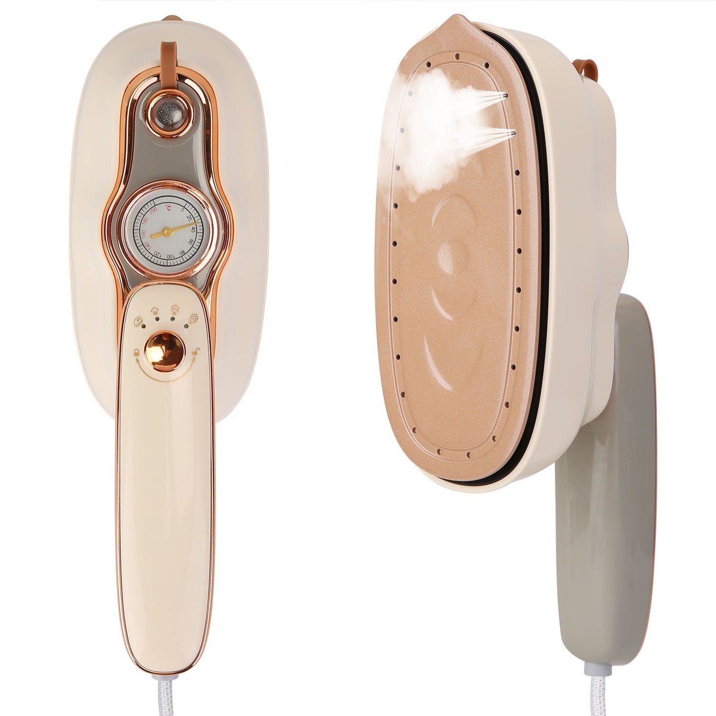 1200W Foldable Handheld Clothes Iron Steamer with Wet Dry Ironing Mode Portable Garment Steamer Travel Clothing Wrinkles Remover With Temperature Disp