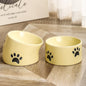 Drinking Water Neck Protection Pet Ceramic Oblique Mouth High Foot Food Basin