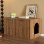 31.5" Walnut Finish Hidden Litter Box Furniture