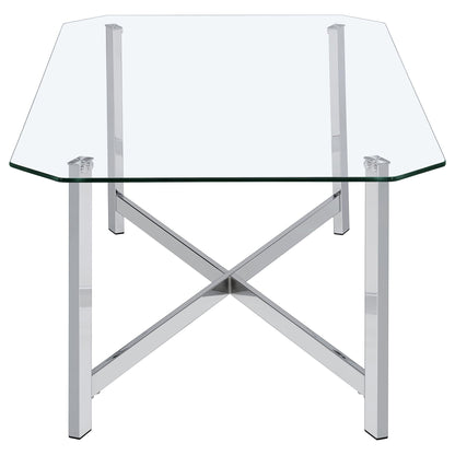 Cronin Rectangular Tempered Glass Top Cocktail Coffee Table Chrome