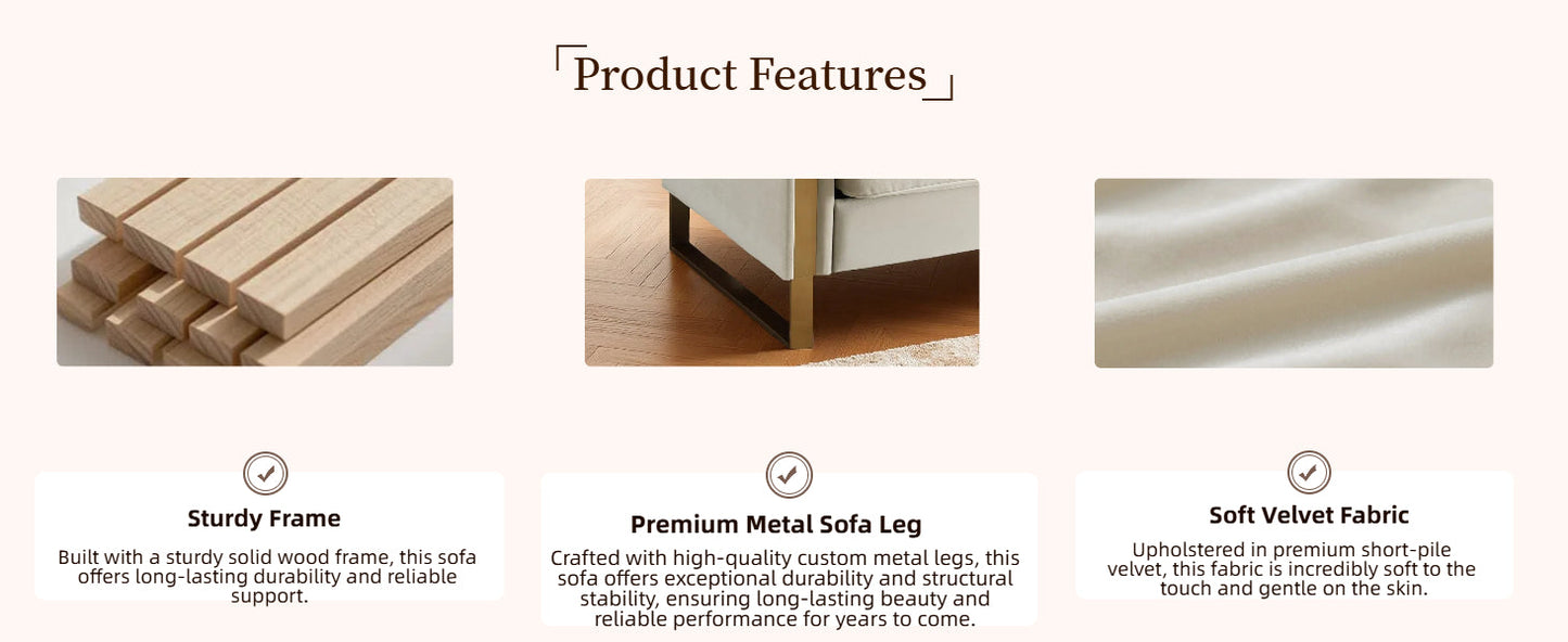 FX-P81-CW2 Modern Velvet Sofa