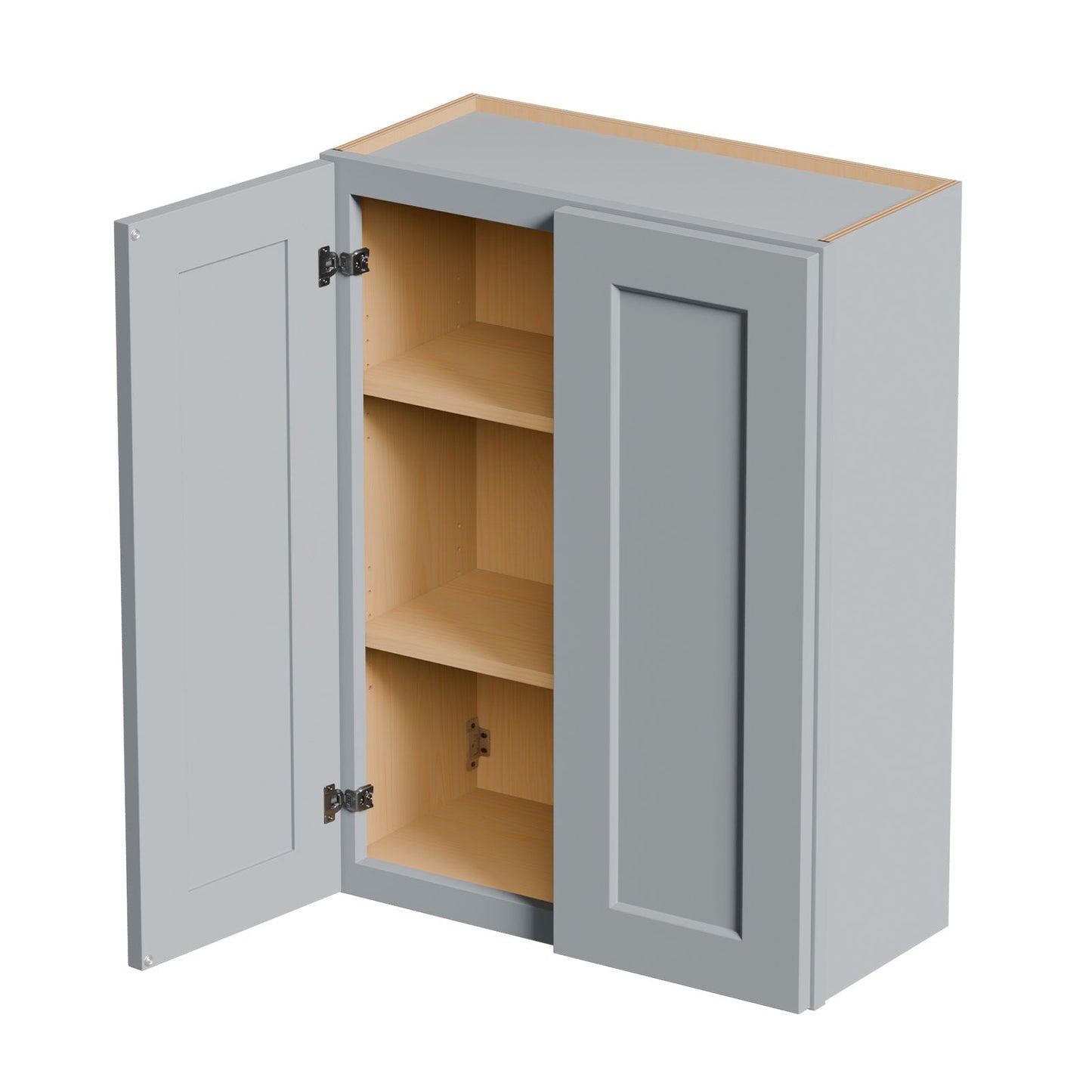 Gray Shaker Solid Wood Wall Cabinet with Soft-Close Doors