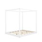 Wood Canopy Platform Bed With Support Legs And Airflow Slats
