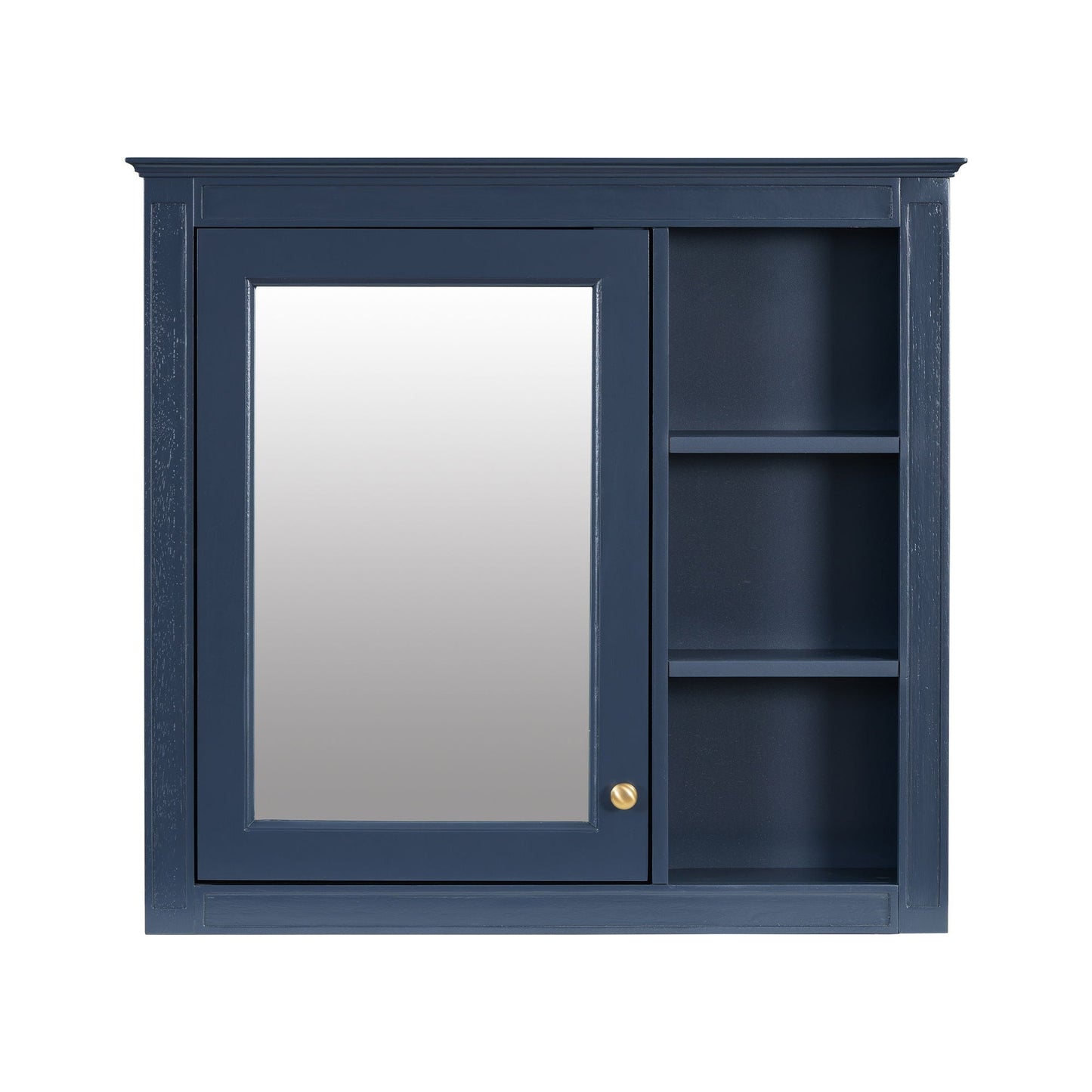 Bathroom Vanity With Medicine Cabinet, Royal Mirror Cabinet, Modern Bathroom Storage Cabinet With 2 Soft Closing Doors And 4 Drawers