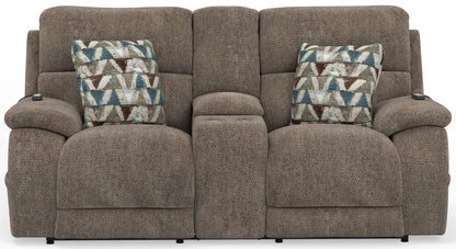 Joya - Power Headrest Power Lay Flat Reclining Console Loveseat With CR3 Heat/Massage/Lumbar/ZG