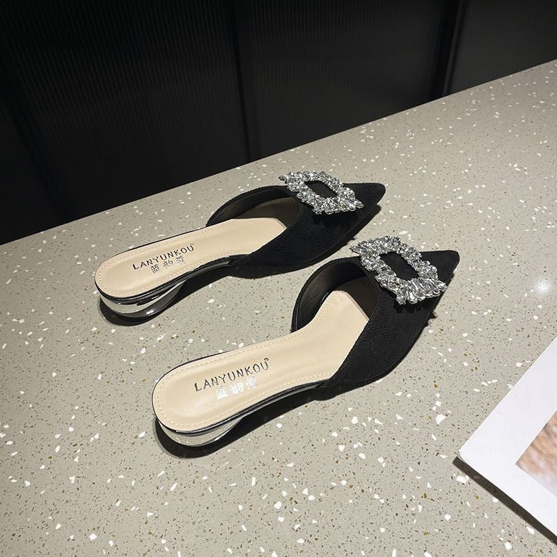 SpringSummer New Closed-toe Half-slipper For Women