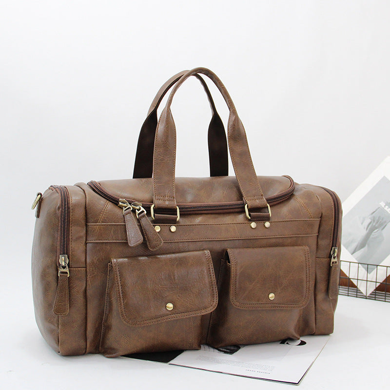 Mens Large-Capacity Vintage Duffel Gym Bag