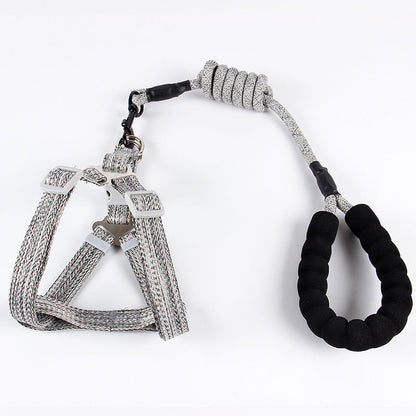 Nylon Pitted Fashion Pet Leash Dog Chest Strap Round Rope Chain