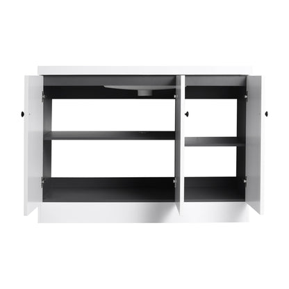 Contemporary Freestanding Bathroom Vanity With Resin Sink & Soft-Close Cabinet Doors