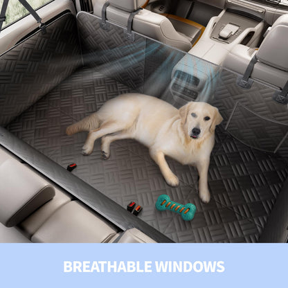 Dog Car Seat Cover For Back Seat, Hard Bottom Back Seat Extender For Dogs, Duty Scratch-Proof Waterproof Dog Hammock For Cars, SUVs, Trucks