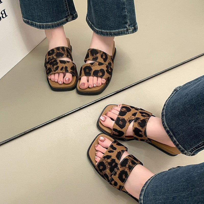 Women's Wedge Slide Sandals, 2026 New Summer Cross Strap Flat Slippers, Comfortable Non-tired Feet Dress Sandals For Outdoor Wear