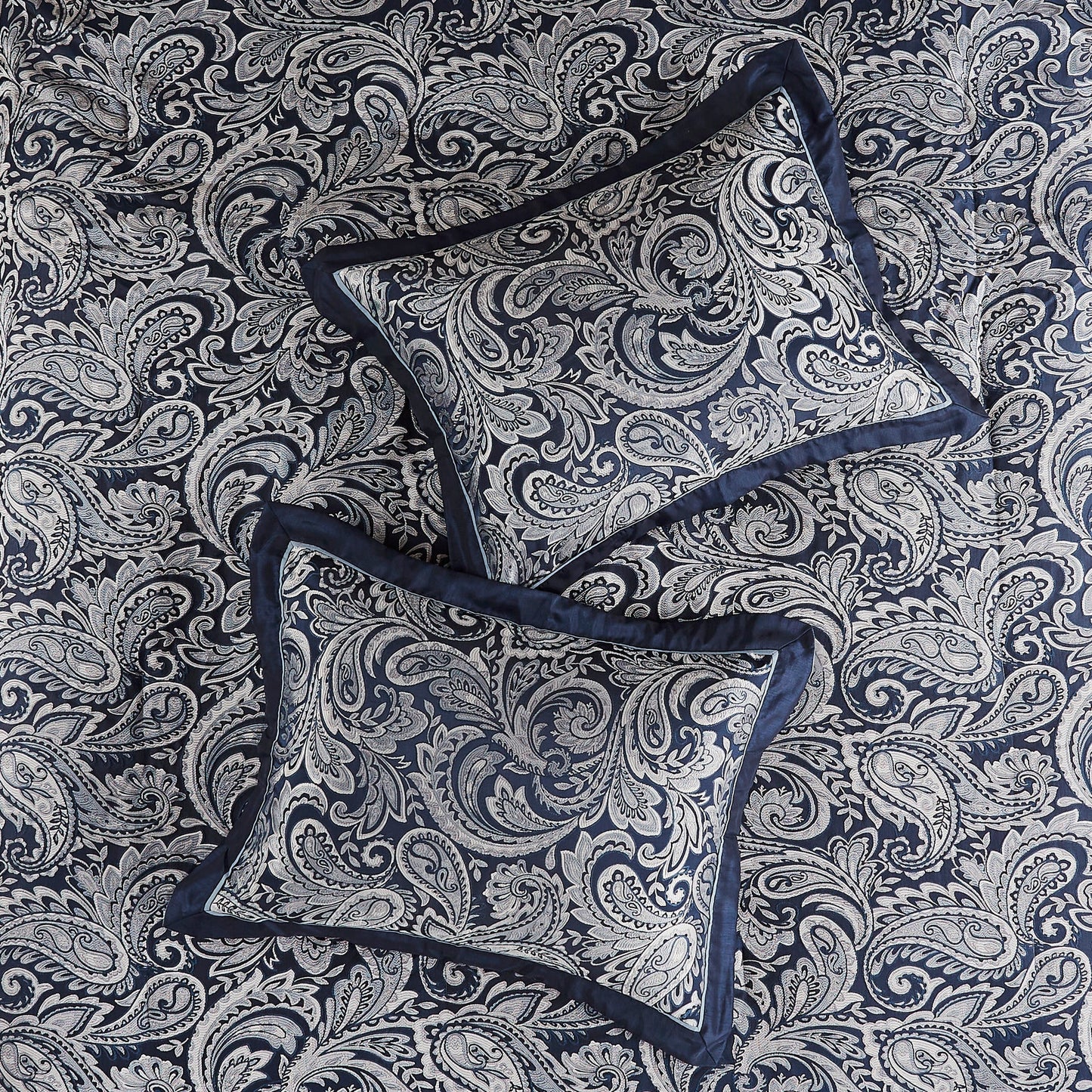 12 Piece Comforter Set with Cotton Bed Sheets Navy King