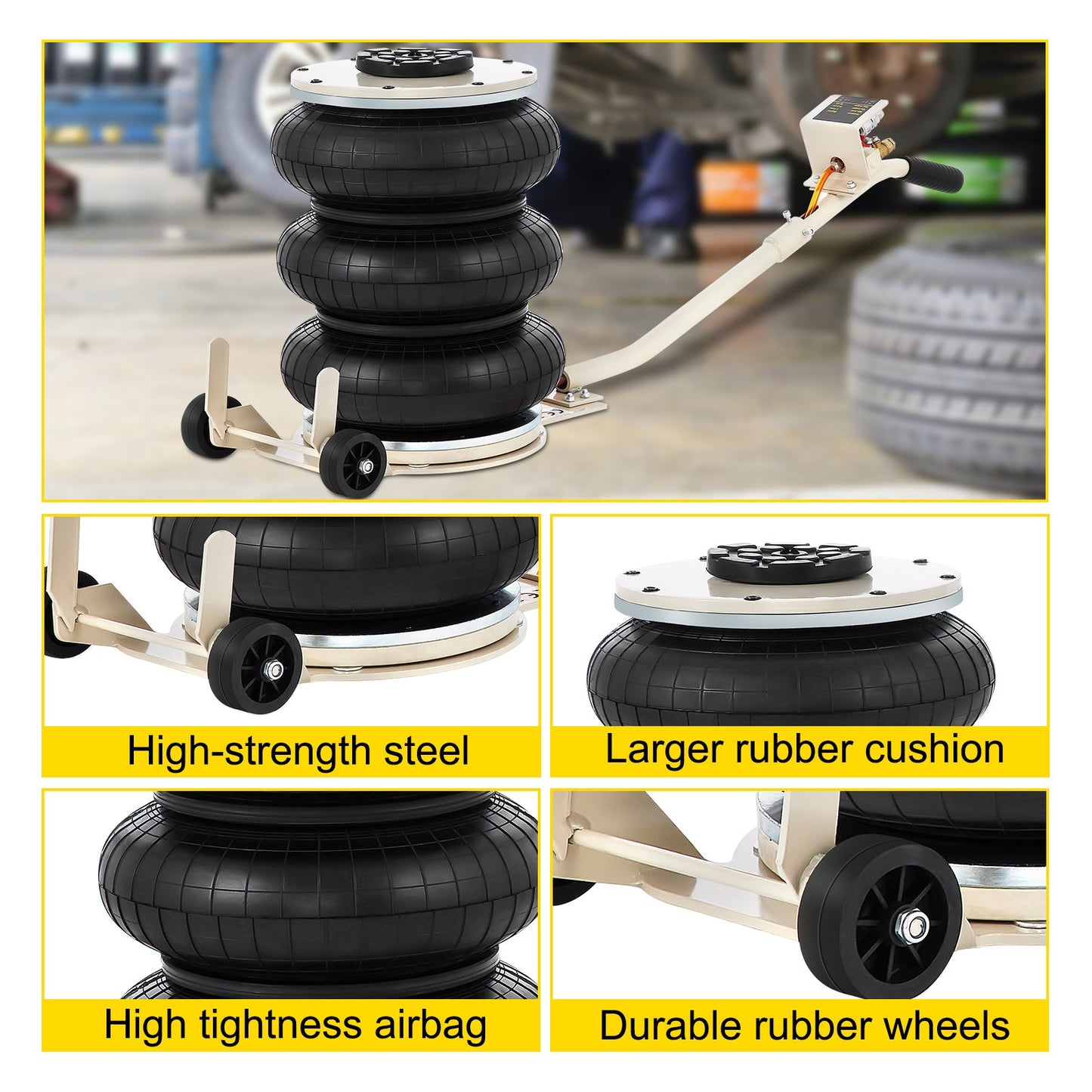 Pneumatic Jack, 5 Ton Triple Bag Air Jack
