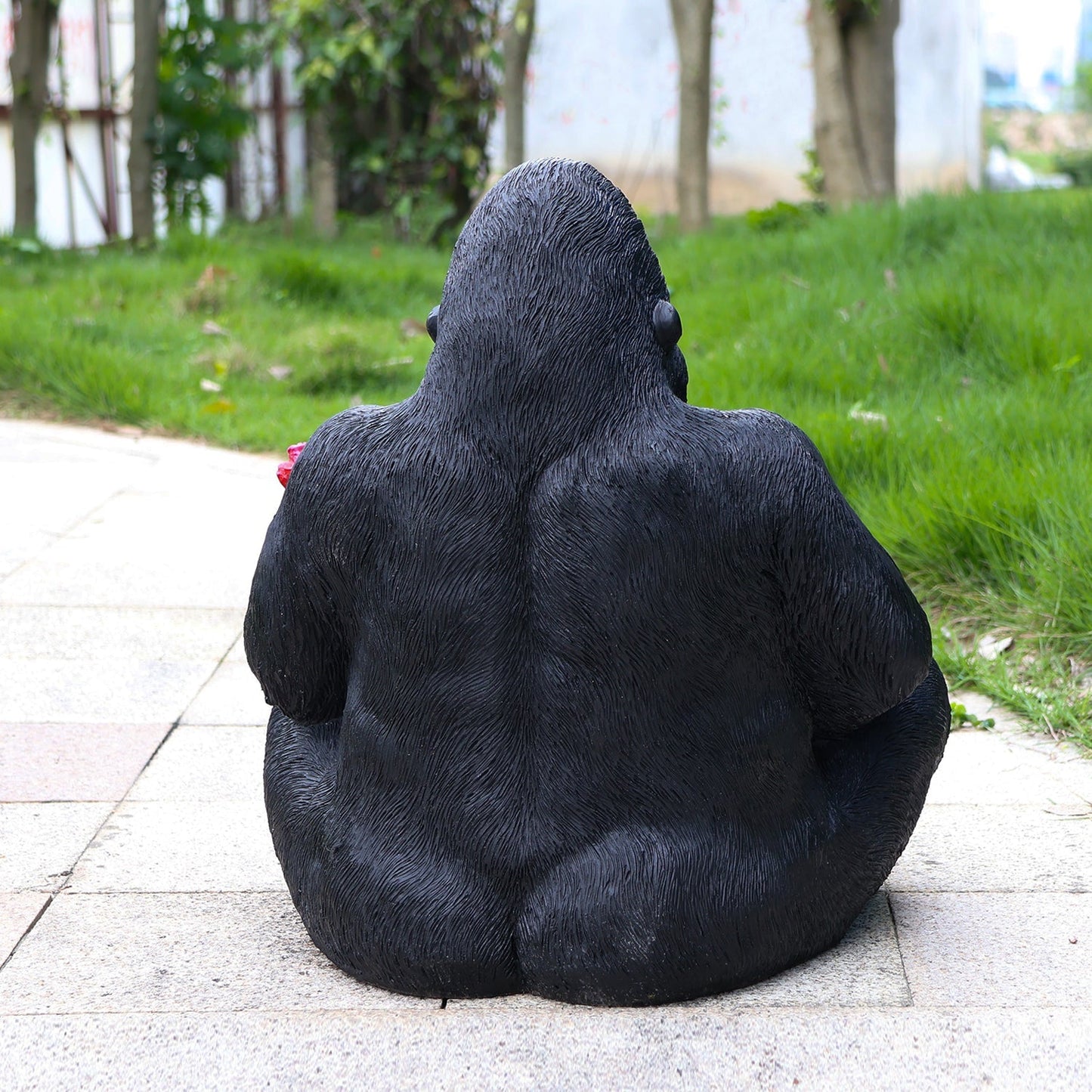 Outdoor Garden Sculpture Chimpanzees Flower Pot Planter