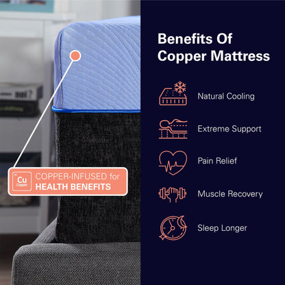 12" Refresh Hybrid Cooling Fast Responding Latex Foam And Coil Mattress