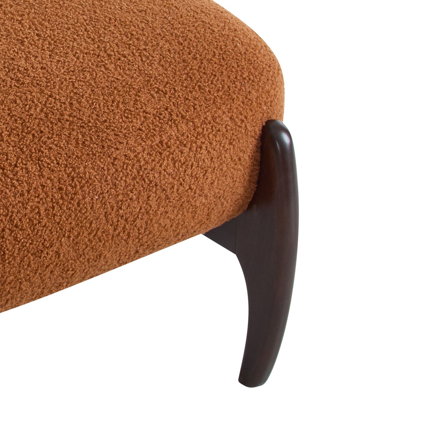 Modern Boucle Lounge Chair With Solid Wood Frame