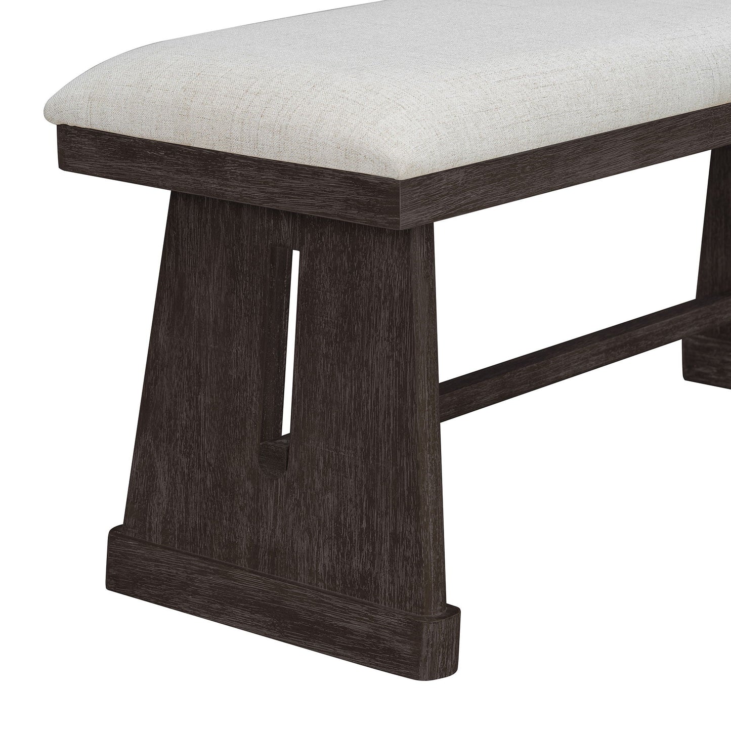 Dining Set With Rectangular Table, 4 Upholstered Chairs & 1 Padded Bench
