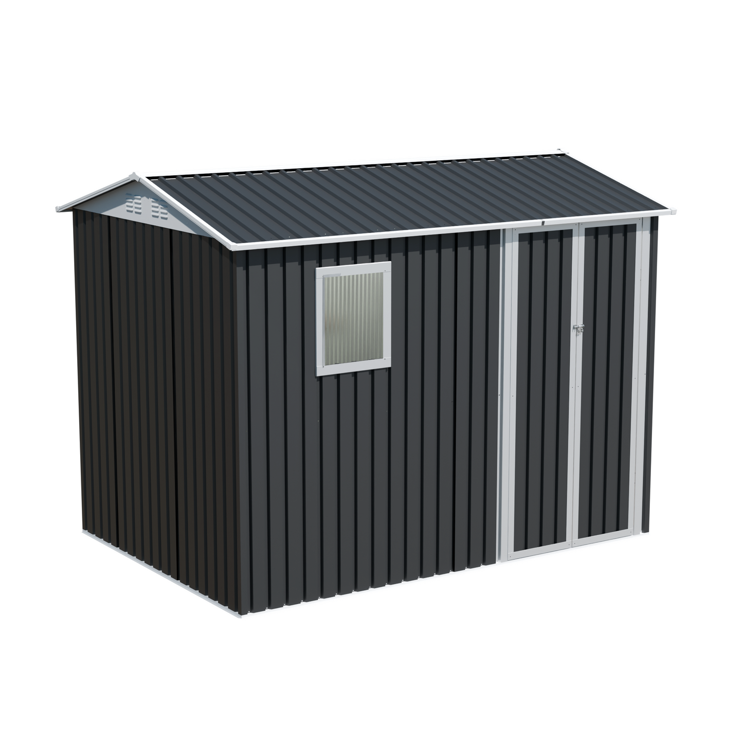 9x6 Ft Metal Garden Shed with 1 Window for Outdoor Patio Storage