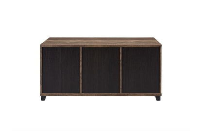 Nineel - Coffee Table - Obscure Glass, Rustic Oak & Black