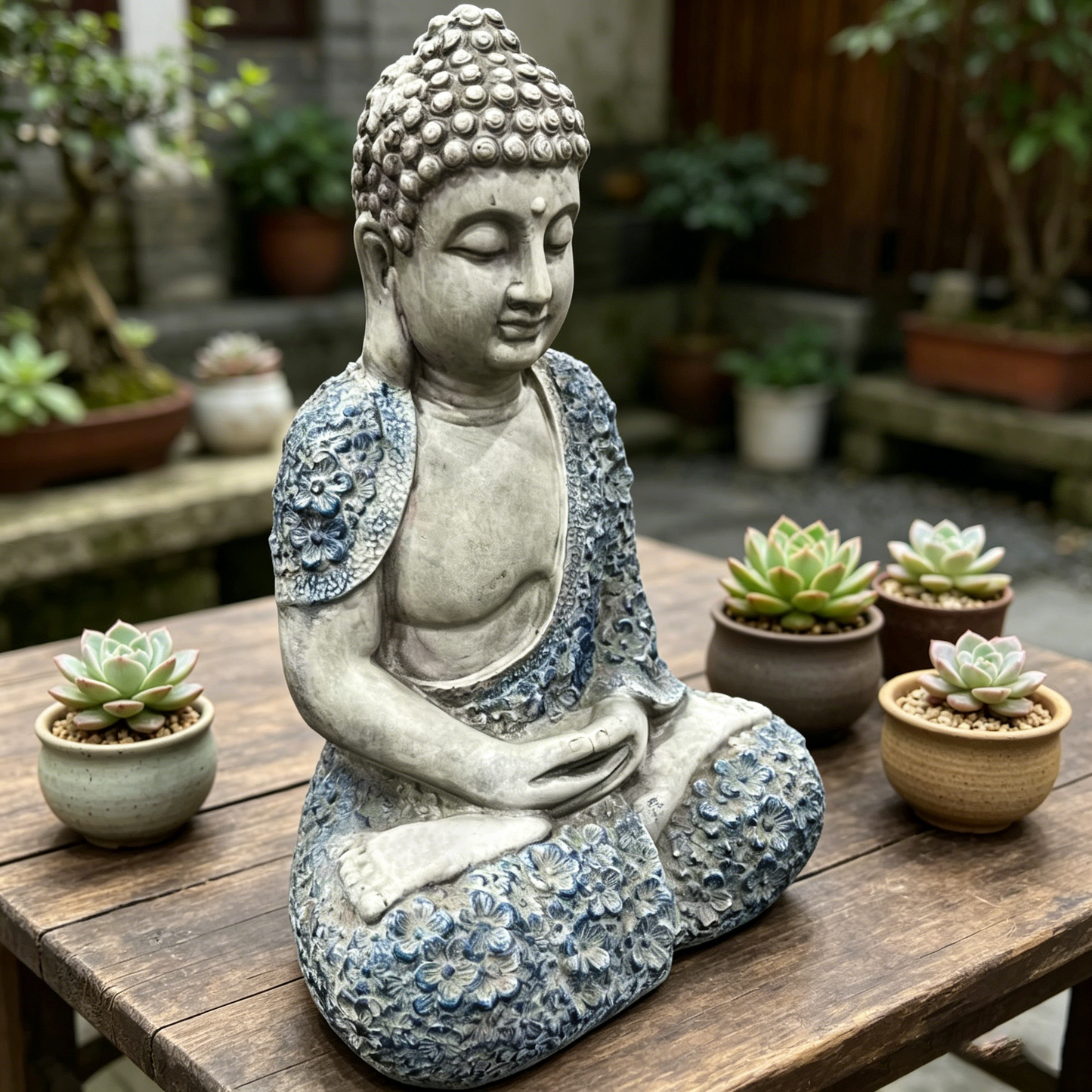 16'' Weatherproof Resin Buddha Garden Statue
