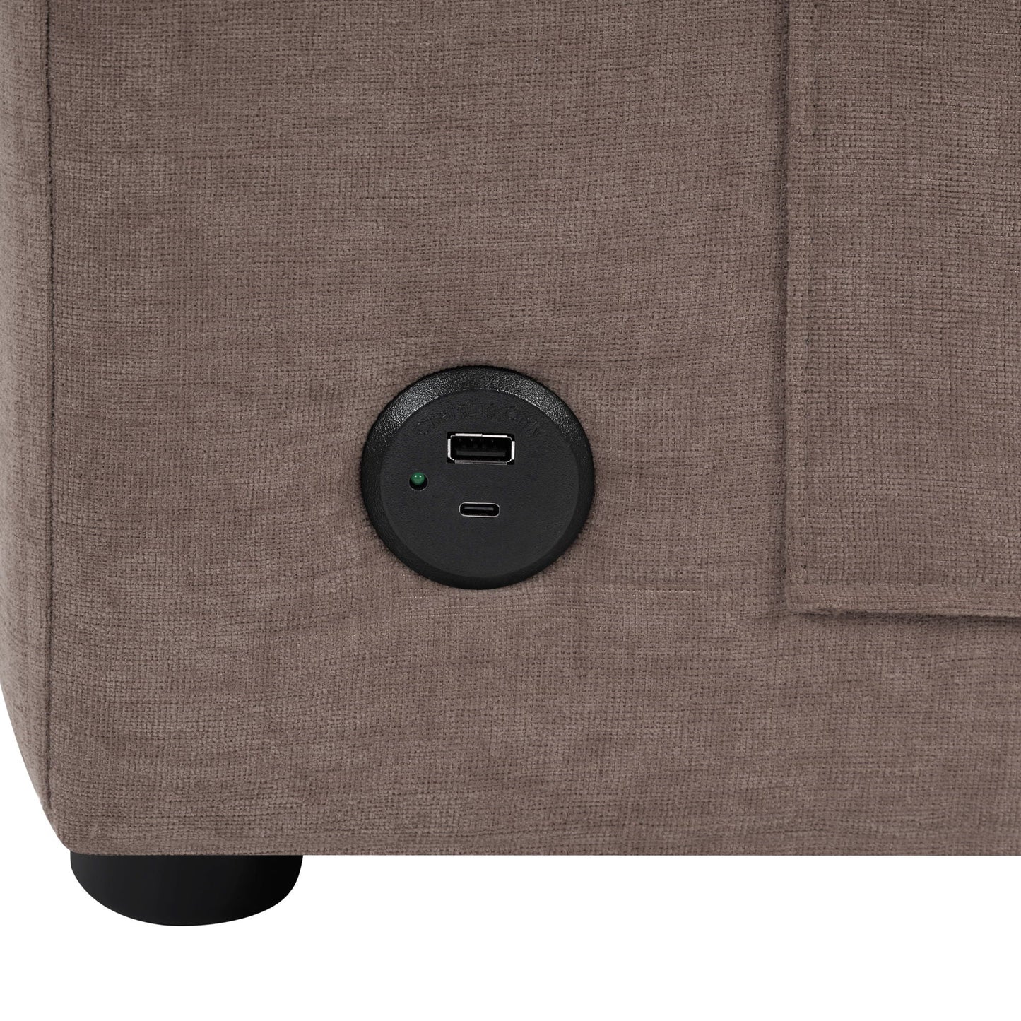 Modern L-Shaped Sectional Sofa With Curved Chaise, USB Ports, And Side Storage Pockets